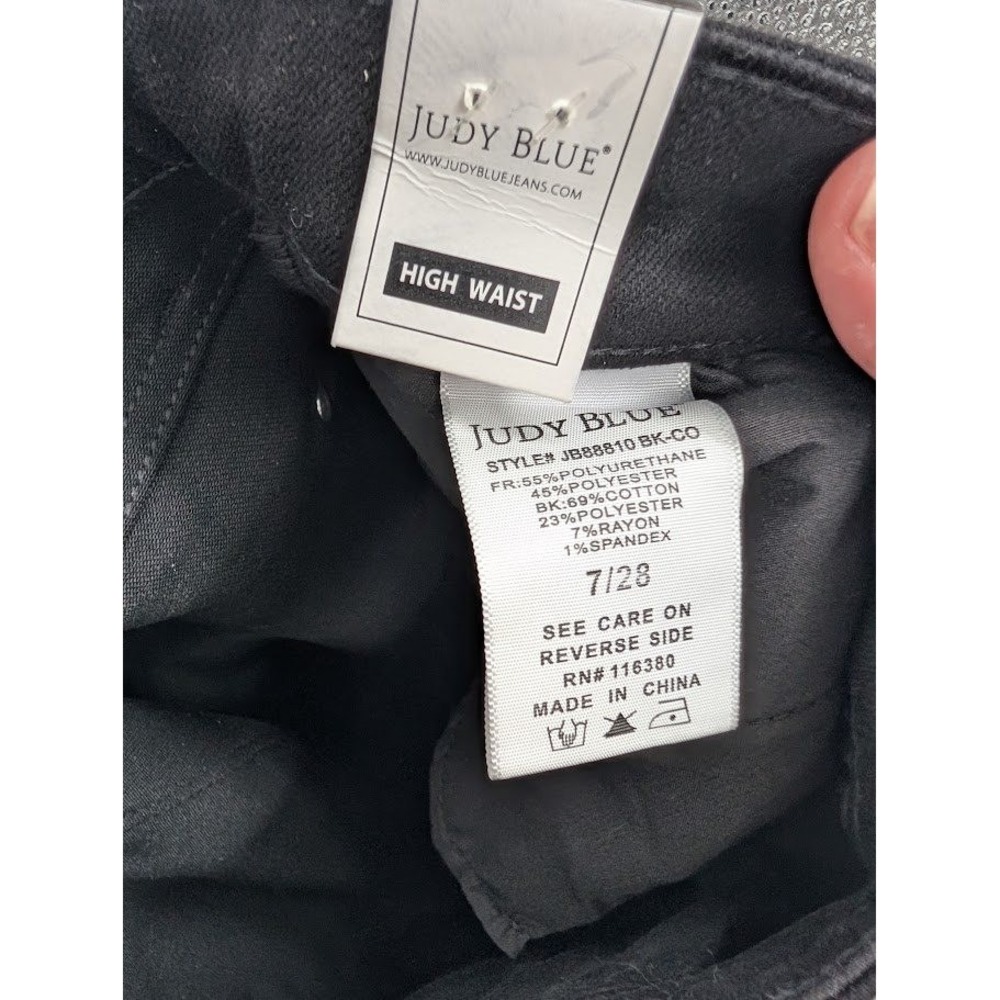 Judy Blue Women's NWT High Waist Skinny Faux Leather Black Jeans sz 7/28 - Picture 8 of 8
